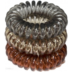 RONNEY S19 MET funny ring bubble - Profesjonalne gumki do włosów 3 sztuki 3,5 cm - szary, złoty, bursztynowy.